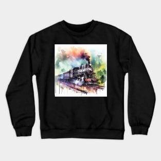 Fantasy illustration of a train barreling down the tracks Crewneck Sweatshirt